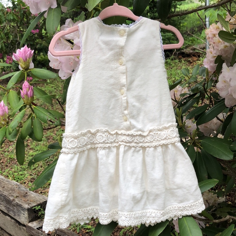 Baby Gap White Lace Dress 100% Cotton 18-24 m - Picture 2 of 8